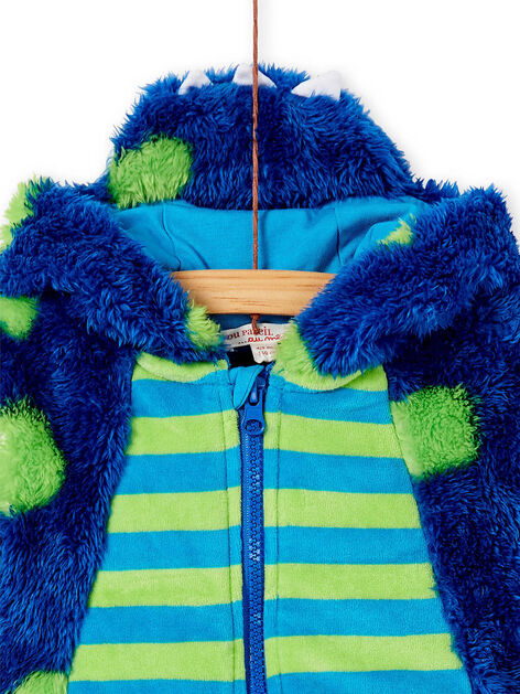 Grenouillère Garçon en Coton avec Capuche Motif Original Camouflage Bleu Nerf Pyjama Combinaison Enfant Idée Cadeau 4-14 Ans